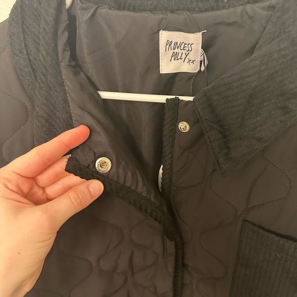 PRINCESS POLLY BLACK QUILTED JACKET - Picture 2 of 14